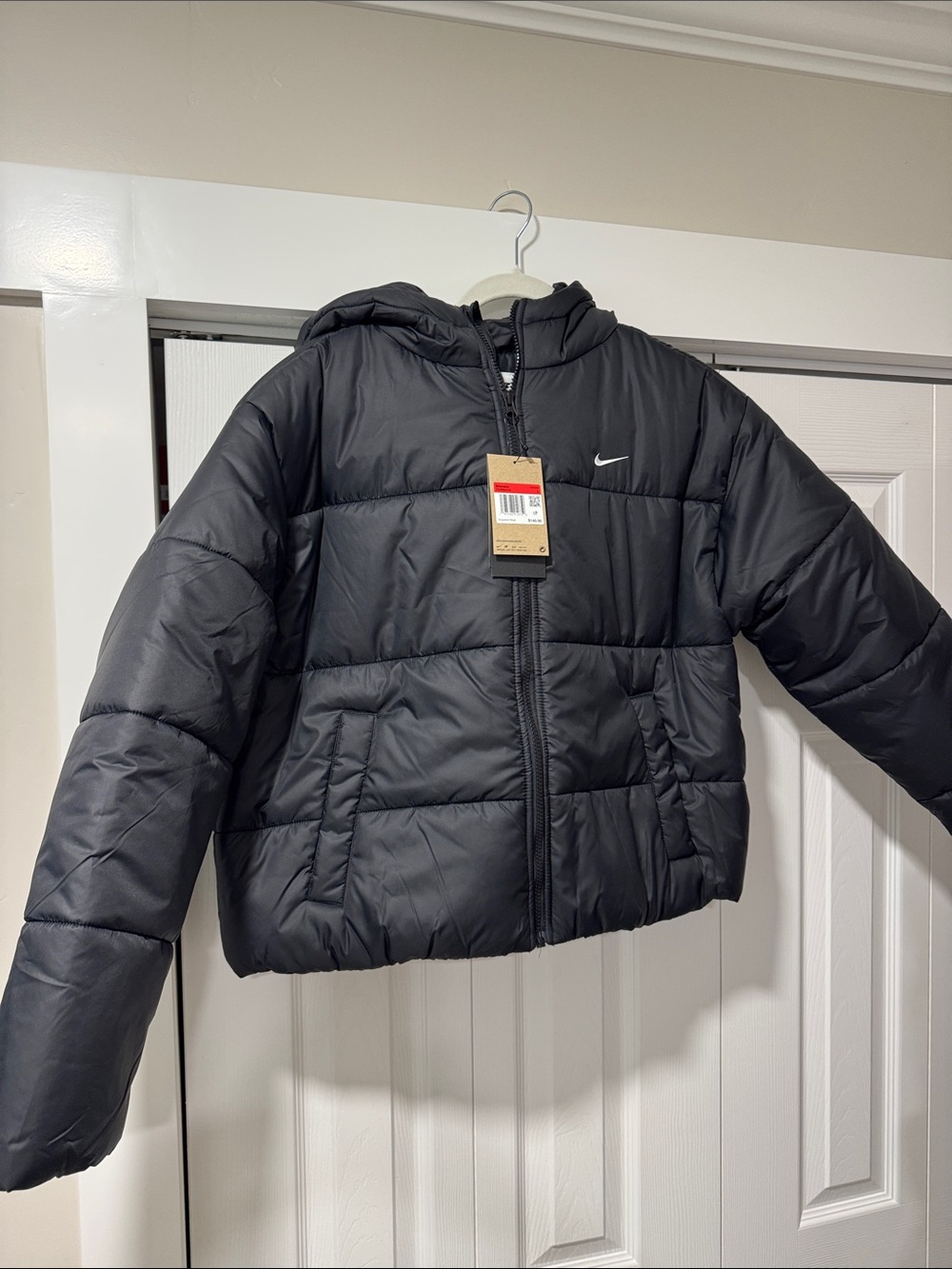 Nike Black Quilted Hooded Puffer Jacket